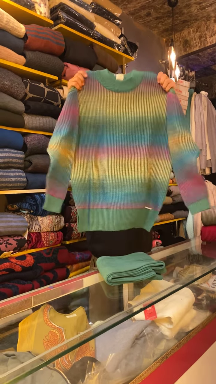 Ombre Rib-Knit Sweater – Vibrant Gradient, Cozy Feel, Everyday Pop ✨🌈